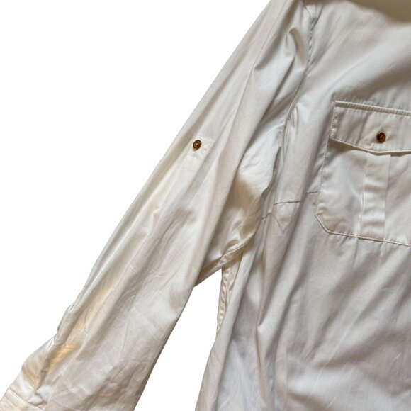 NWT Lauren Ralph Lauren Oversized Button-Up Shirt Top Womens 1X Timeless White - Picture 2 of 12